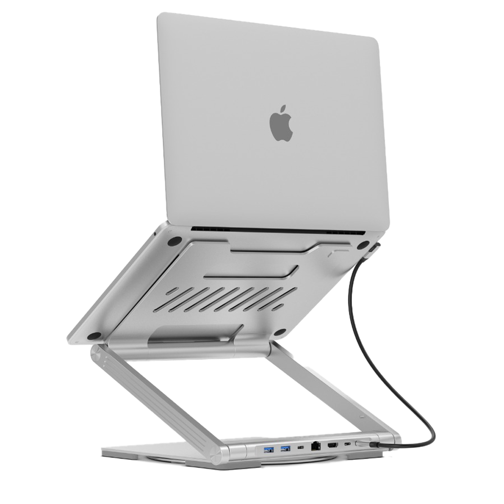 Levelo AeroLink Laptop Stand With Built-In Portable 7 In 1 Hub - Silver ...